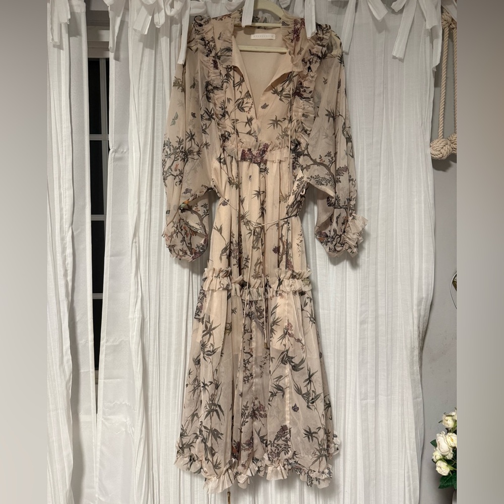 Floral Print Cream Dress